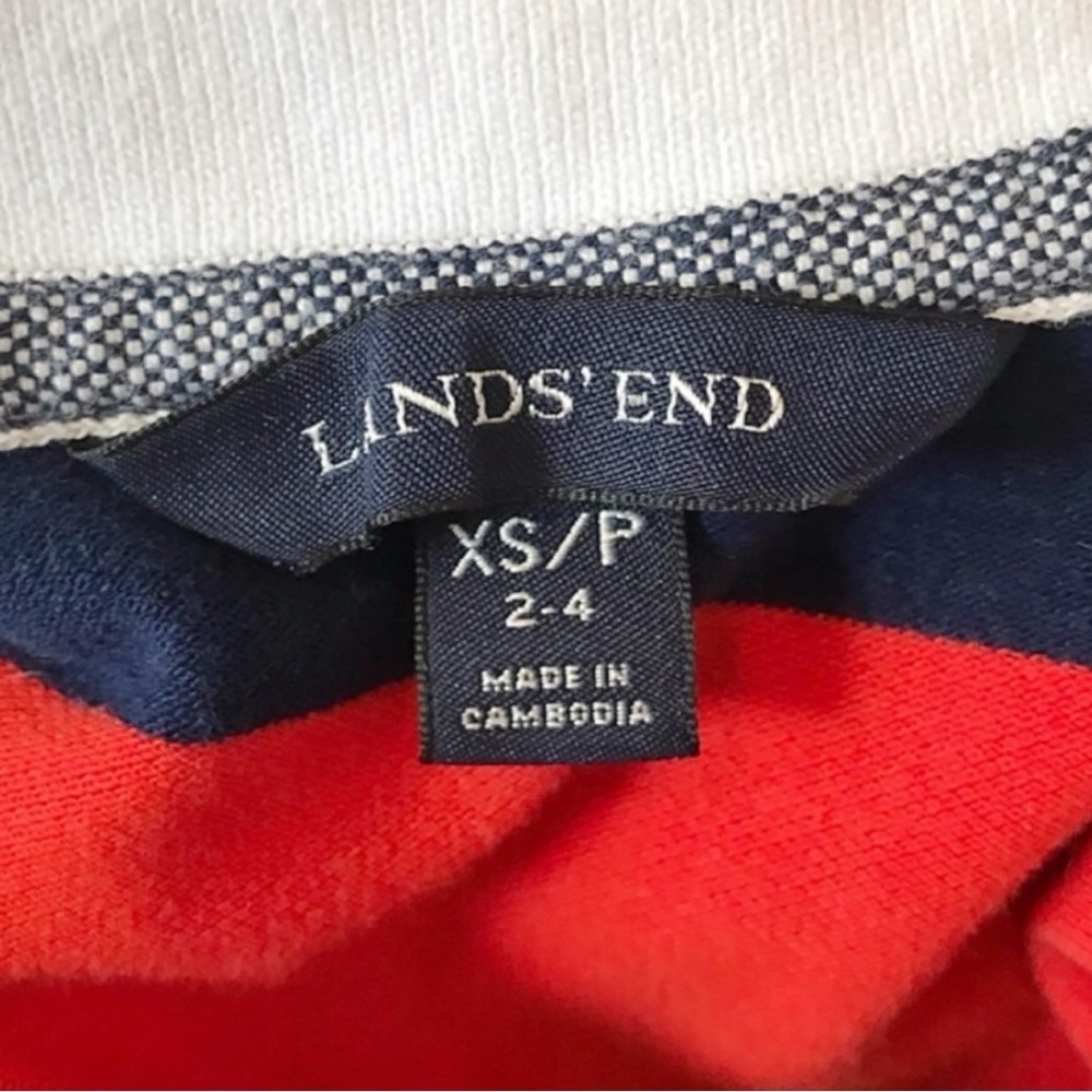 ✨ Lands’ End Striped Polo Dress | Red & Navy Cotton Stretch | XS 2–4 - Picture 6 of 8